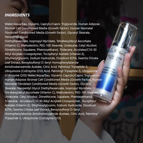 Doctor Cosmedial Lift and Plump Growth Factors Peptide Complex, Professional Grade, Non Oily Daily Face Cream, Instant Glow Professional Grade Cream, 1.8 Oz. / 51g