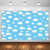 Aperturee Blue Sky White Cloud Banner 70.8 x 43.3 Inch Cartoon Story Natural Landscape Scenery Cute Cloud Design for Baby Showers Nursery Decor and Kids' Birthday Parties