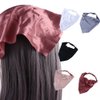 Leadigol 5 Pcs Satin Elastic Hair Scarf Headbands,Triangle Hair Scarf Elastic Headwrap Head Scarf Head Kerchief Headbands Silky Satin Hair Accessories Hair Band Turban
