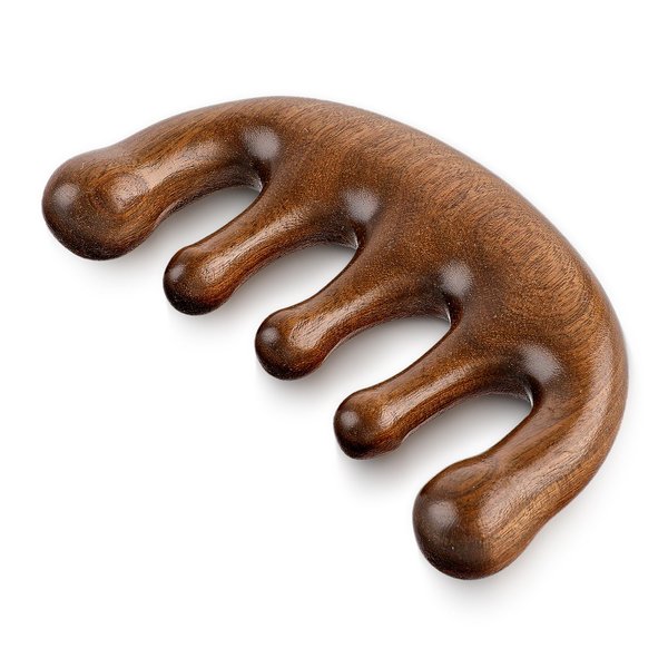 Scalp Massager Loc Comb, Sandalwood Head Massager Wide Tooth Hair Massager Scalp Comb for Hair Guasha Scraping Scalp Comb Multi-Functional Handheld Head Massage Tool for Head Neck Hands and Legs