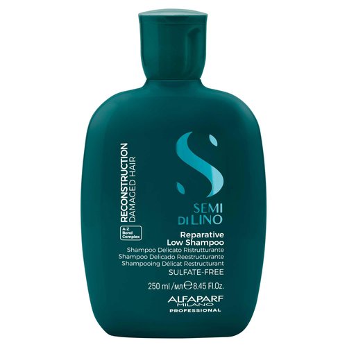 Alfaparf Milano Semi di Lino Reconstruction Reparative Sulfate Free Shampoo for Damaged Hair - Color Safe - Repairs, Restores Fiber & Elasticity - Paraben Free - Vegan (8.45 oz)