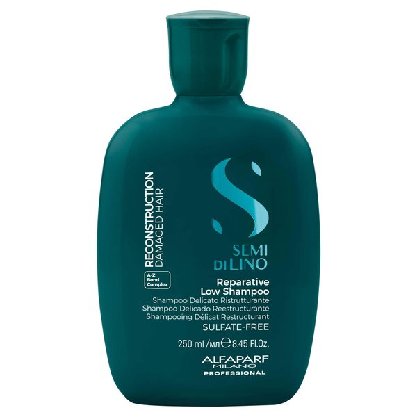 Alfaparf Milano Semi di Lino Reconstruction Reparative Sulfate Free Shampoo for Damaged Hair - Color Safe - Repairs, Restores Fiber & Elasticity - Paraben Free - Vegan (8.45 oz)
