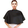 OKA Black Makeup Cape, Professional Makeup Short Hair Cape Waterproof Shampoo Adjustable Barber Cape, Lightweight Comb-out Barber Apron Hairdressing Shampoo Cape for Makeup Artist