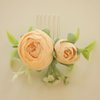 Wedding Yellow Ivory Flower Hair Comb Clips Floral Headpiece Floral Hair Accessories Christmas Festival Headpiece Women Girls Party Silvery