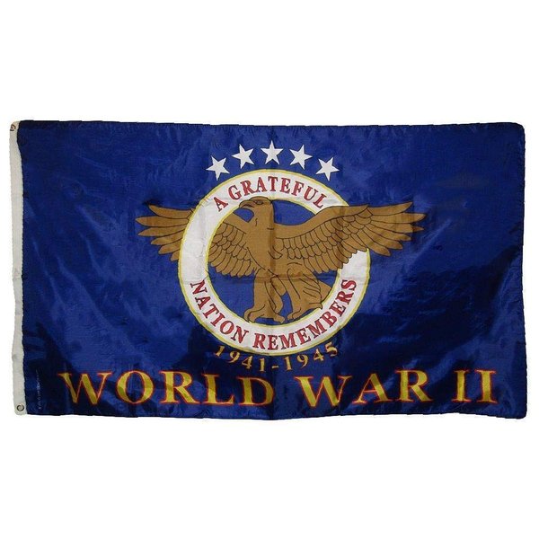 MWS 3x5 American World War 2 WWII WW2 Memorial Veteran Flag 3'x5' Banner Grommets