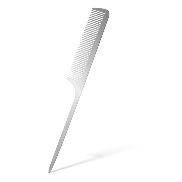 Metal Rat Tail Comb Stainless Steel Hair Combs Flat Top Fine Cutting Comb Teasing Pin Tail Barber Comb with Parting Tip, Rat Tail Comb with Metal Pick for Hair Stylist Women Men