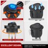 Nilight 5PCS Waterproof Round Rocker Switch w/Wiring Harness Switches Holder 12V 24V Blue LED Lighted On Off Toggle Shell SPST 3Pin for Switch Panel Car RV Trucks Marine Boats