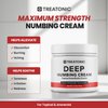 Treatonic Maximum Strength Numbing Cream: Numbing Cream for Discomfort, Burn, Itch & Pain Relief - Fast-Acting, Soothing Topical Anesthetic with Menthol & Emu Oil for Hemorrhoid Treatment – 1.7oz