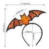Totelux Halloween Bat Headband Sequins Hair Band Glitter Orange Bat Hair Hoop Hair Accessories for Women Adult Halloween Festive Party Supplies