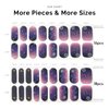 Nailog Semi Cured Gel Nail Strips 34 pcs | Long Lasting Nail Polish Sticker Wraps with Glossy Gel Finish | Constellation