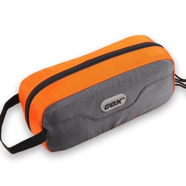 GOX Small Travel Toiletry Bag, Dopp Kit Case For Men, Multifunction Organizer Pouch (Grey/Orange)