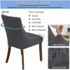 KELUINA Jacquard Waterproof Stretch Wingback Chair Cover Slipcover - Reusable Protector Cover for Dining Room Banquet Home Decor etc Machine Washable Hand Washable (Dark Grey,2PC)