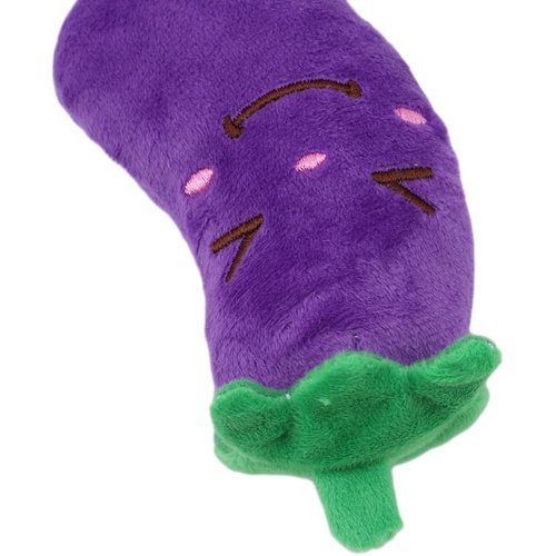 LNYMZD Purple Eggplant Squeaky Toys Cute Fruits Vegetables Plush Puppy Chew Soft Toy, Pet Supplies