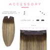 Marat Wire Hair Extensions 14 inch 75g Balayage Chocolate Brown to Honey Blonde Remy Human Hair Extensions with Fish Line Invisible Wire Hair Extensions Real Human Hair Hair Extensions