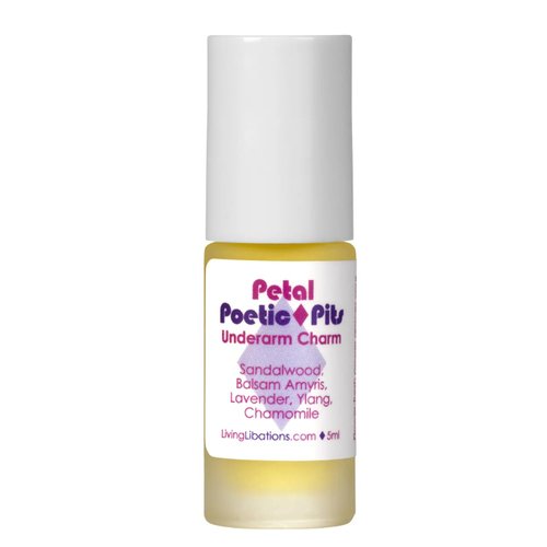 Living Libations - Organic Poetic Pits Roll-On Deodorant | Natural, Wildcrafted, Vegan Clean Beauty (Petal)