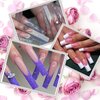 Square C Curve Extra Long Nail Tips, Half Cover Natural Acrylic Fake Nail Tips, False Nails with Case for Nail Salons and DIY Nail Art, 200PCS, 10 Sizes (Natural)