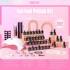 MEFA 32 Colors Gel Nail Polish Kit with U V Light, Spring Bright Pastel 54Pcs Pink Gel Polish Nail Set with Matte/Glossy Base Top Coat Essential Manicure Tools Nails Art Decorations Women Gifts