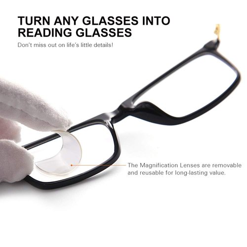 OuShiun Stick-on Bifocal Lenses Readers Stick Magnifying Adhesive Reading Lenses Reusable for Safety and Sunglass 1 Pair(+2.00) OS8801