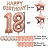 18th Birthday Decorations Party Supplies, Jumbo Rose Gold Foil Balloons for Birthday Party Supplies,Anniversary Events Decorations and Graduation Decorations Sweet 18 Party,18th Anniversary
