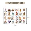 96PCS Individually Temporary Tattoos Removable Tattoos Waterproof Stickers for Birthday Decorations Party Supplies Party Favors School Rewards Gifts Ideas (Cat)