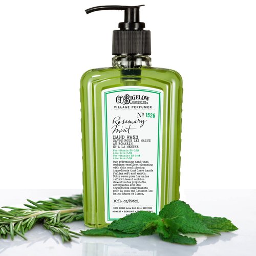 C.O. Bigelow Hand Wash, Rosemary Mint Soap, No. 1526 - Village Perfumer Moisturizing Hand Wash for Bathroom & Kitchen with Aloe Vera, 10 fl oz, Pack of 2