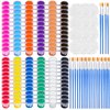 12PCS Mini Paint Set,Kids Paint Bulk Set,Washable Acrylic Paint Strips Set for Kids & Adults,24 Filled Paint Strips in 12 Colors,24 Brushes 12 Mixing Palettes Perfect for Home Classroom Party Favors