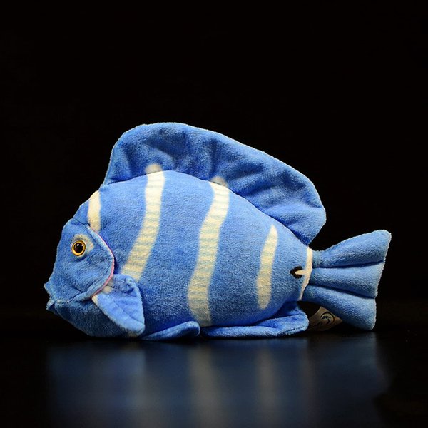 ZHONGXIN MADE Super Cute Tropical Fish Atlantic Plush Toy - 7 inch Simulation Deep Sea Acanthurus Coeruleus Blue Hanging Spiny Fish Stuffed Animal as Gift for Your Kids