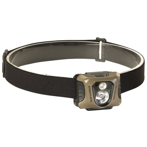 Streamlight 61425 Enduro Pro 200-Lumen Spot/Flood Headlamp with White and Green LEDs, Includes 3 AAA Batteries, Headstrap, Coyote