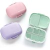 MEACOLIA 3 Pack 8 Compartments Travel Pill Organizer, Daily Pill Case Small Pill Box for Pocket Purse, Portable Pill Container Medicine Vitamin Organizer (Purple, Green, Pink)