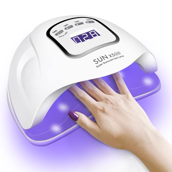 Mdismart UV LED Nail Lamp, 150W UV Gel Nail Light for Curing Acrylic& Gel Nails Polish, 4 Timer Setting, Motion Sensor Professional Nail Dryer for Beginner Use at Home and Salon