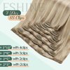 Fshine Clip in Hair Extensions Real Human Hair 16 Inch 120g Balayage Human Hair Clip In Extensions Thick Remy Straight Real Hair Extensions Clip in Human Hair 7pcs