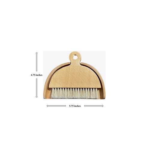 Eco-Friendly, Wooden Bamboo with Sisal Bristles - Elegant Hand Brush and Dustpan Multi-Purpose Set Ideal for WFH Workstation, Home, Kitchen, Dining Table, or as a Gift