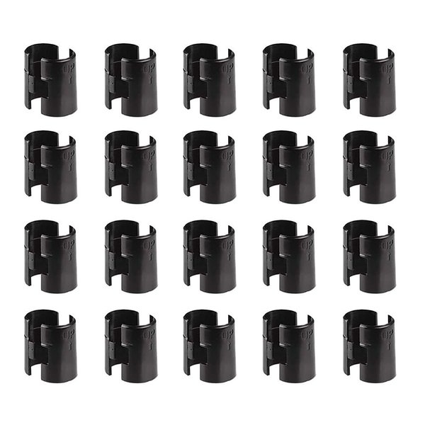 Wvapzwr Wire Shelf Clips for 1'' Post, Wire Shelving Shelf Lock Clips 20 Pairs 40 Pieces, Shelving Sleeves Replacements, Black, Gray