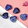 Marrywindix 15 Packs 0.8 Inch Healing Crystal Natural Sodalite Heart Love Carved Palm Worry Stone Chakra Reiki Balancing