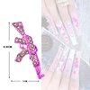 Punk Style Pink Gun Nail Charms 10PCS - 3D Metal Nail Decorations with Crystal Rhinestones for Acrylic Nails