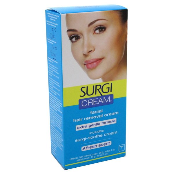Surgi Cream Hair Remover Face Extra Gentle 1oz Fresh Scent (2 Pack) by Surgiwax