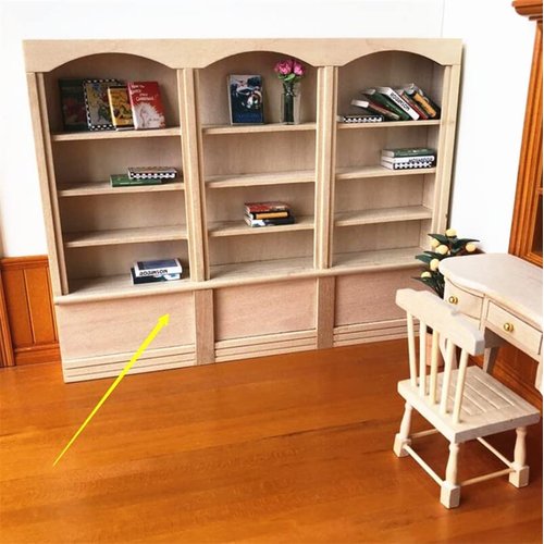 EatingBiting 1:12 Dollhouse Miniature Furniture Wooden Display Cabinet Bookcase Book Shelf Cabinet Wardrobe Model for Fairy Garden 23 x 17.9 x 2.8cm / 9.1 x 7.0 x 1.1inch