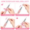 Rechargeable 35000 RPM Nail Drill, Portable E File Nail Drill, Cordless Professional Electric Nail File Kit with 11 Nail Drill Bits for Acrylic, Gel Nails, Manicure Pedicure, Polishing Shape