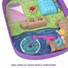 Polly Pocket Playset, Travel Toy with 2 Micro Dolls, Toy Boat & Surprise Accessories, Pocket World Owlnite Campsite Compact
