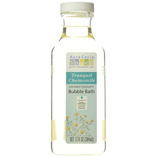Aura Cacia Chamomile Aromatherapy Bubble Bath (Pack of 2) With Lavender and Patchouli, 13 fl. oz.