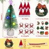 1/12 Scale Dollhouse Christmas Decorations – 8inch Pre-Decorated Mini Desktop Christmas Tree, Miniature Wreath, Hats & Scarves – Perfect Holiday Accessories for Dollhouse Décor