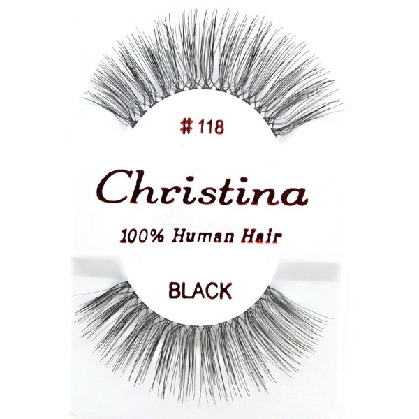 12X #118 Christina 100% Human Hair Fake Eyelashes