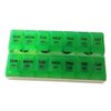 Apex 7- Day Push to Open Pill Organizer, 1x Per Day or AM/PM (AM/PM with Tray, Green)