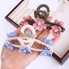 Leadigol 2PCS Elegant Pearl Flower Hair Claw,Flower Ponytail Holder Simple Hair Crab Clip Sweet Shark Clip for Women