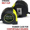 Astorn 16ft Metric Tape Measure - Auto-lock, Magnetic, Nylon-coated Blade, Solid Rubber Case - Tape-measures for Contractors & DIY
