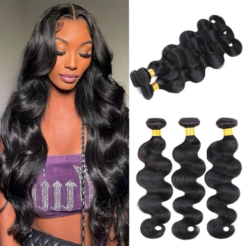 DaiMer Brazilian Body Wave Human Hair Weave 3 Bundles 10 12 14 inches Body Wave Bundles Human Hair Extensions Real Unprocessed Virgin Hair Weft