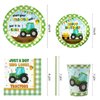 Tractor Party Supplies Decorations, Disposable Kids Birthday Paper Plates and Napkins Set with Cups and Straws for 24 Guests, 120 Pcs Party Dessert Dinnerware