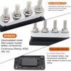 Gloaso Copper BusBar 12V 600A 4X 3/8" Posts Terminal for LiFePO4 Battery High Voltage and Current, Bus Bar Power Distribution Block 48V DC for Automotive, Marine, RVs, Solar Electrical System, Black