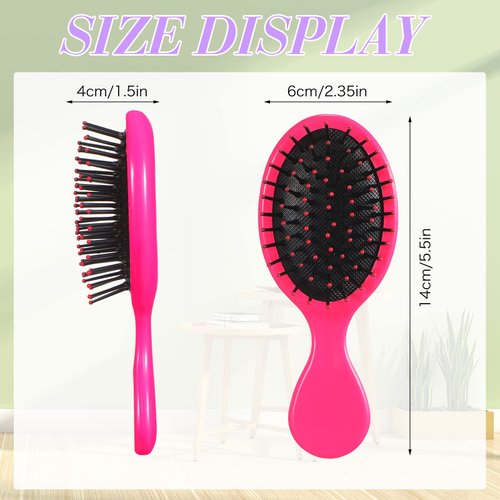 Honeydak 12 Pieces Mini Detangling Brush - Travel-Friendly Soft Bristles for Tangle-Free Hair, Kids & Most Hair Types (Cute Colors)