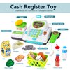HERSITY Kids Toy Cash Register with Scanner and Microphone, Pretend Play Money Electronic Calculator Realistic Children's Supermarket Cashier Gifts for 3 4 5 Years Old Toddlers Boys Girls